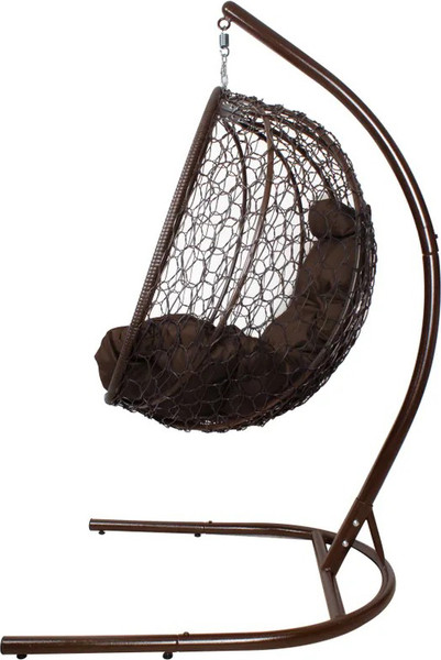 Изображение товара Кресло подвесное M-Group Капля складное / 11500205 (коричневый ротанг/коричневая подушка)