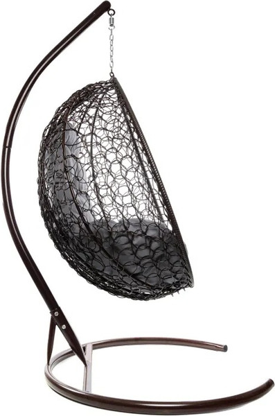 Изображение товара Кресло подвесное M-Group Капля складное / 11500209 (коричневый ротанг/серая подушка)