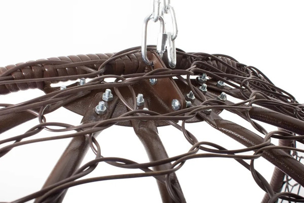 Изображение товара Кресло подвесное M-Group Капля складное / 11500209 (коричневый ротанг/серая подушка)