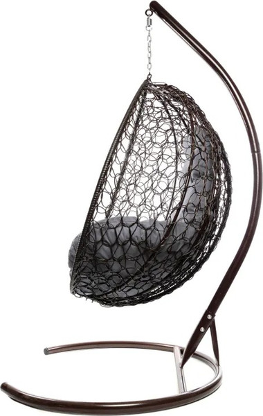 Изображение товара Кресло подвесное M-Group Капля складное / 11500209 (коричневый ротанг/серая подушка)