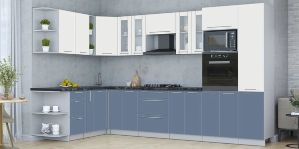 Изображение товара Кухонный гарнитур Интерлиния Мила Пластик 1.88x3.4 LV (зефирный/арктический/кастилло темный)