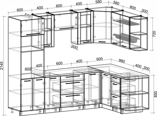 Изображение товара Кухонный гарнитур Интерлиния Мила Пластик 1.68x2.6 PR (зефирный/арктический/кастилло темный)