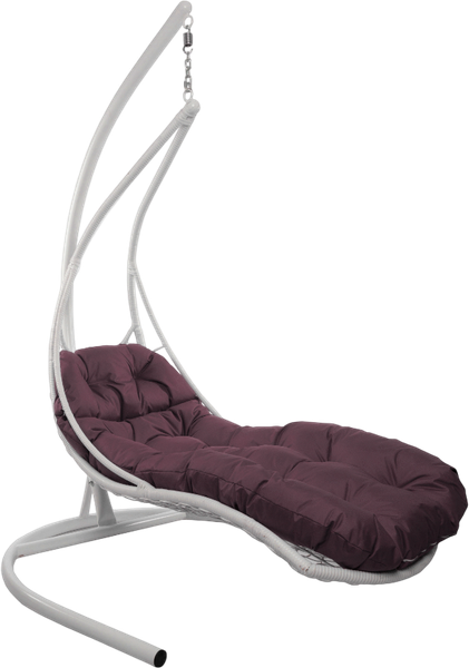 Изображение товара Кресло подвесное M-Group Лежачее / 11640102 (белый/бордовая подушка)