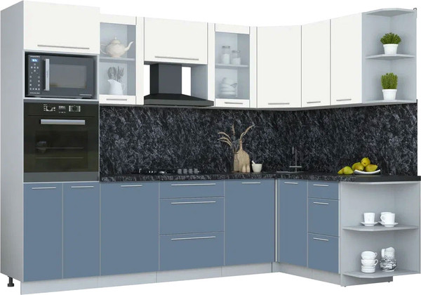 Изображение товара Кухонный гарнитур Интерлиния Мила Пластик 1.68x2.8 PR (зефирный/арктический/кастилло темный)