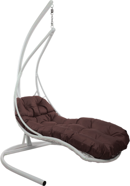 Изображение товара Кресло подвесное M-Group Лежачее / 11640105 (белый/коричневая подушка)