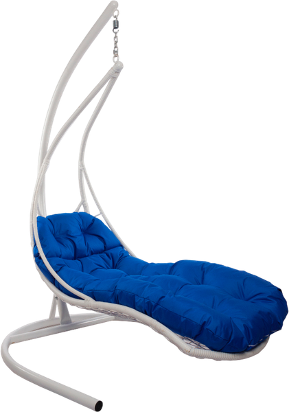 Изображение товара Кресло подвесное M-Group Лежачее / 11640110 (белый/синяя подушка)