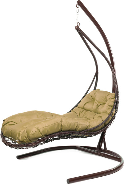Изображение товара Кресло подвесное M-Group Лежачее / 11640201 (коричневый/бежевая подушка)