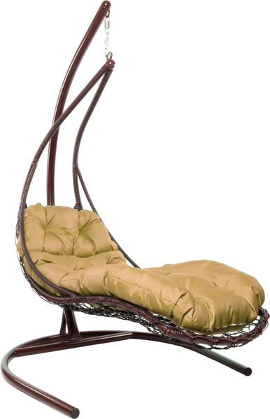 Изображение товара Кресло подвесное M-Group Лежачее / 11640201 (коричневый/бежевая подушка)