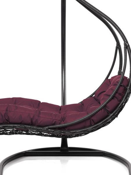 Изображение товара Кресло подвесное M-Group Лежачее / 11640202 (коричневый/бордовая подушка)