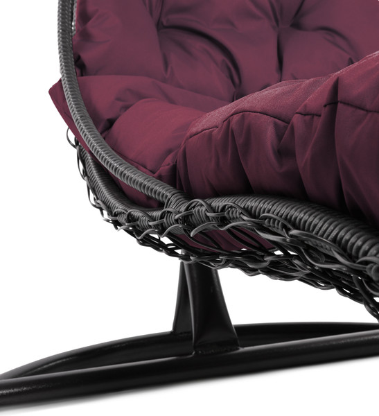 Изображение товара Кресло подвесное M-Group Лежачее / 11640202 (коричневый/бордовая подушка)