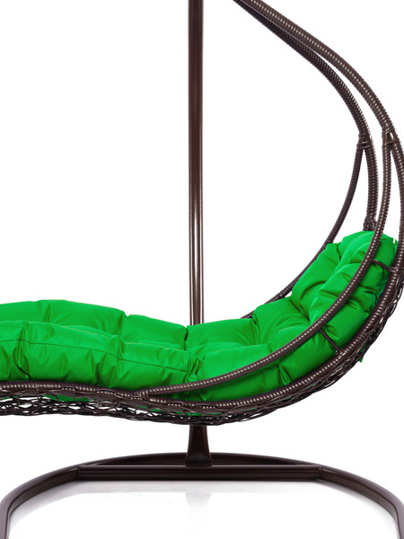 Изображение товара Кресло подвесное M-Group Лежачее / 11640204 (коричневый/зеленая подушка)