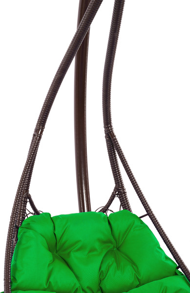 Изображение товара Кресло подвесное M-Group Лежачее / 11640204 (коричневый/зеленая подушка)