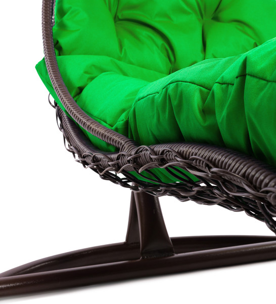 Изображение товара Кресло подвесное M-Group Лежачее / 11640204 (коричневый/зеленая подушка)