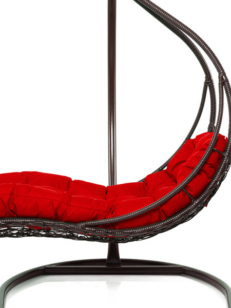 Изображение товара Кресло подвесное M-Group Лежачее / 11640206 (коричневый/красная подушка)