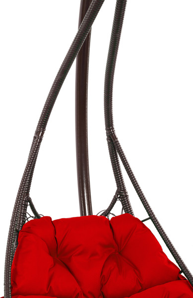 Изображение товара Кресло подвесное M-Group Лежачее / 11640206 (коричневый/красная подушка)