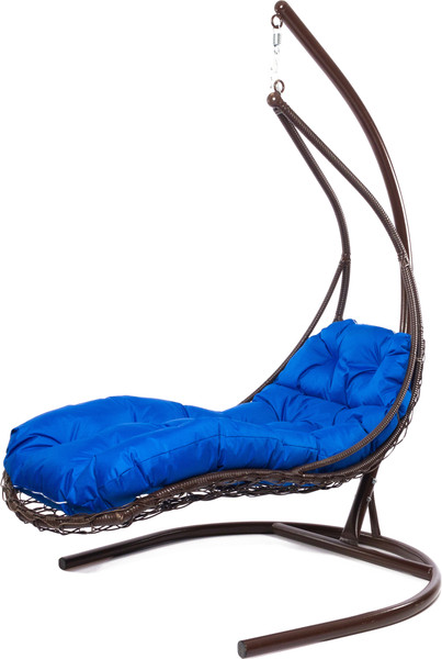 Изображение товара Кресло подвесное M-Group Лежачее / 11640210 (коричневый/синяя подушка)
