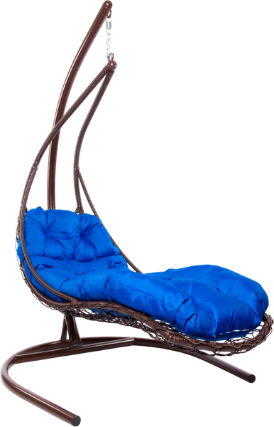 Изображение товара Кресло подвесное M-Group Лежачее / 11640210 (коричневый/синяя подушка)