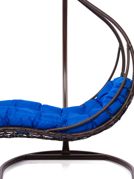 Изображение товара Кресло подвесное M-Group Лежачее / 11640210 (коричневый/синяя подушка)