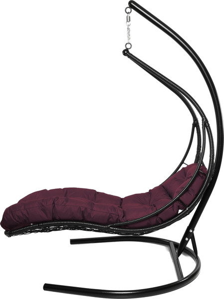Изображение товара Кресло подвесное M-Group Лежачее / 11640402 (черный/бордовая подушка)