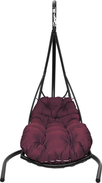 Изображение товара Кресло подвесное M-Group Лежачее / 11640402 (черный/бордовая подушка)