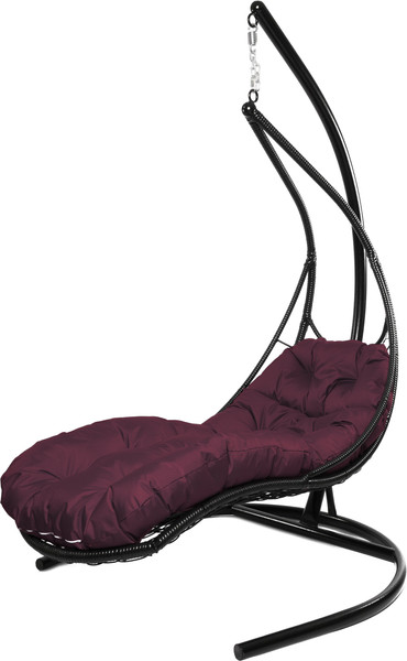 Изображение товара Кресло подвесное M-Group Лежачее / 11640402 (черный/бордовая подушка)