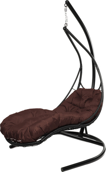 Изображение товара Кресло подвесное M-Group Лежачее / 11640405 (черный/коричневая подушка)