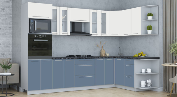 Изображение товара Кухонный гарнитур Интерлиния Мила Пластик 1.68x3.0 PR (зефирный/арктический/кастилло темный)