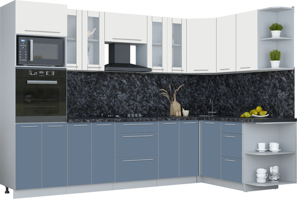 Изображение товара Кухонный гарнитур Интерлиния Мила Пластик 1.68x3.0 PR (зефирный/арктический/кастилло темный)