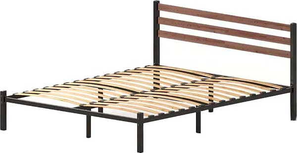 Изображение товара Полуторная кровать Домаклево Сталь 120x200 (черный/дуб)