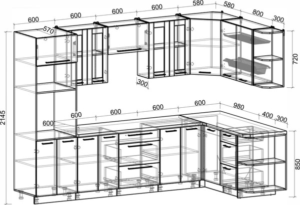 Изображение товара Кухонный гарнитур Интерлиния Мила Пластик 1.68x3.0 PR (кварцевый/кварцевый/опал светлый)