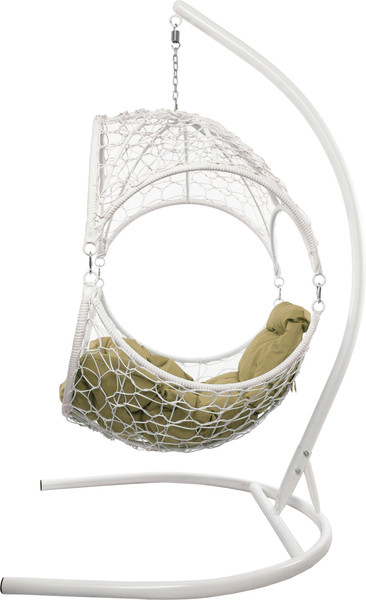 Изображение товара Кресло подвесное M-Group Орех / 11600101 (белый ротанг/бежевая подушка)