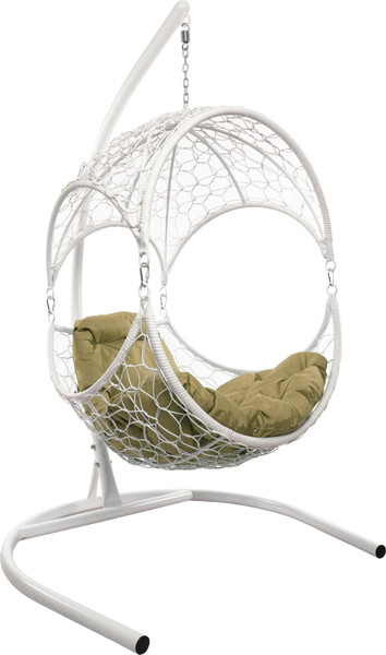 Изображение товара Кресло подвесное M-Group Орех / 11600101 (белый ротанг/бежевая подушка)