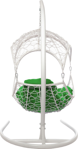 Изображение товара Кресло подвесное M-Group Орех / 11600104 (белый ротанг/зеленая подушка)