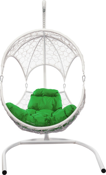 Изображение товара Кресло подвесное M-Group Орех / 11600104 (белый ротанг/зеленая подушка)