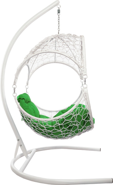 Изображение товара Кресло подвесное M-Group Орех / 11600104 (белый ротанг/зеленая подушка)
