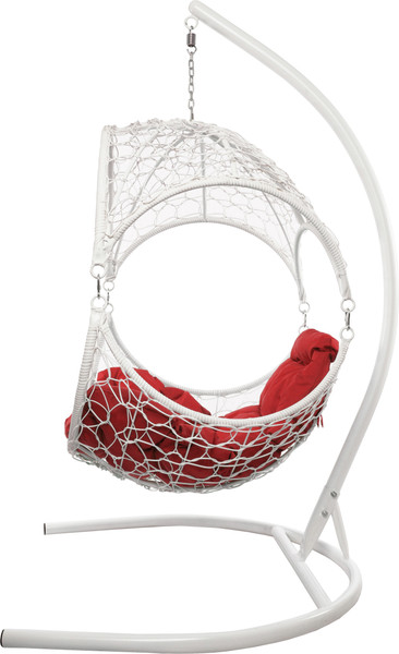 Изображение товара Кресло подвесное M-Group Орех / 11600106 (белый ротанг/красная подушка)