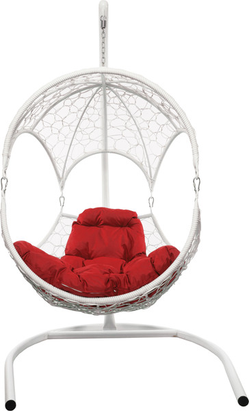Изображение товара Кресло подвесное M-Group Орех / 11600106 (белый ротанг/красная подушка)