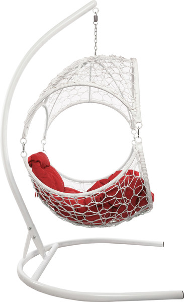 Изображение товара Кресло подвесное M-Group Орех / 11600106 (белый ротанг/красная подушка)