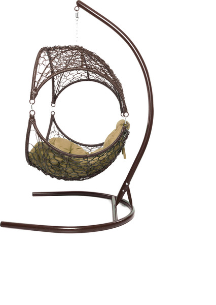 Изображение товара Кресло подвесное M-Group Орех / 11600201 (коричневый ротанг/бежевая подушка)