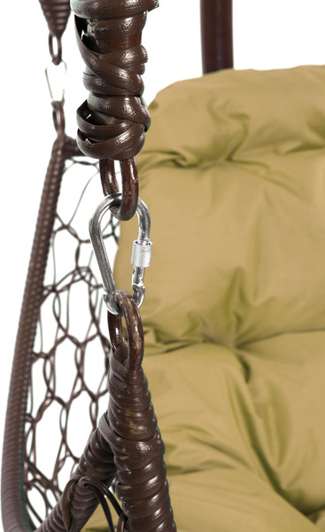 Изображение товара Кресло подвесное M-Group Орех / 11600201 (коричневый ротанг/бежевая подушка)