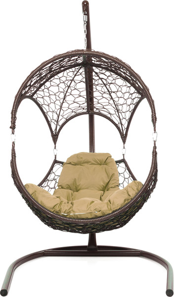 Изображение товара Кресло подвесное M-Group Орех / 11600201 (коричневый ротанг/бежевая подушка)
