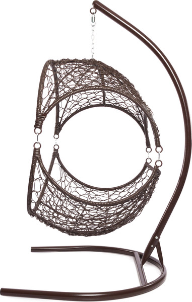 Изображение товара Кресло подвесное M-Group Орех / 11600204 (коричневый ротанг/зеленая подушка)