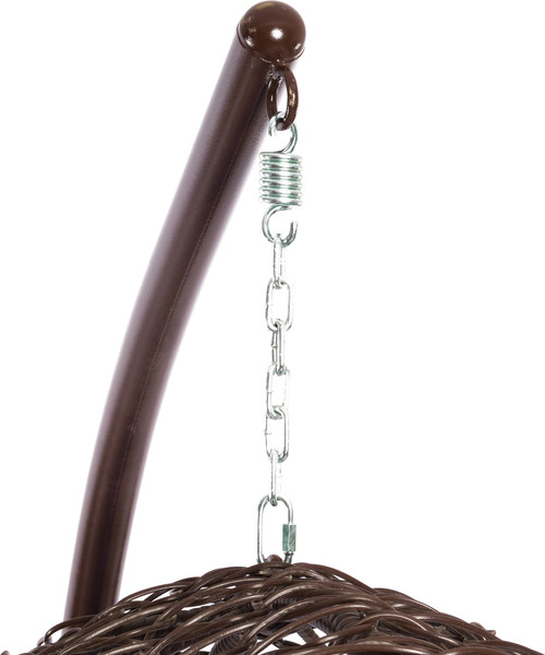 Изображение товара Кресло подвесное M-Group Орех / 11600204 (коричневый ротанг/зеленая подушка)