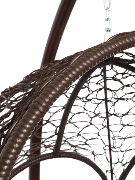 Изображение товара Кресло подвесное M-Group Орех / 11600204 (коричневый ротанг/зеленая подушка)