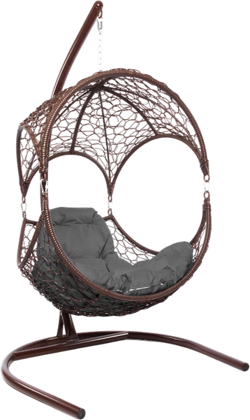 Изображение товара Кресло подвесное M-Group Орех / 11600209 (коричневый ротанг/серая подушка)