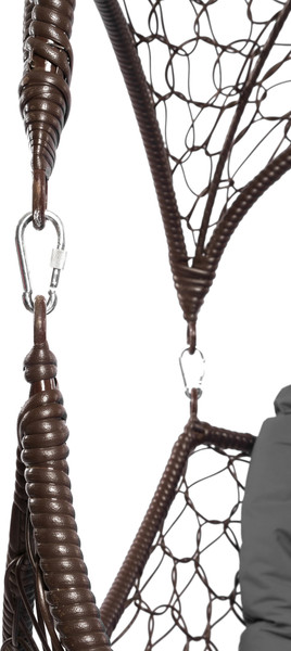 Изображение товара Кресло подвесное M-Group Орех / 11600209 (коричневый ротанг/серая подушка)