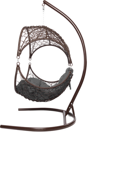 Изображение товара Кресло подвесное M-Group Орех / 11600209 (коричневый ротанг/серая подушка)