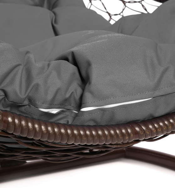 Изображение товара Кресло подвесное M-Group Орех / 11600209 (коричневый ротанг/серая подушка)