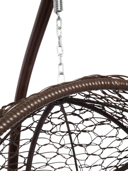 Изображение товара Кресло подвесное M-Group Орех / 11600209 (коричневый ротанг/серая подушка)