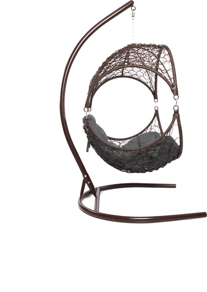 Изображение товара Кресло подвесное M-Group Орех / 11600209 (коричневый ротанг/серая подушка)